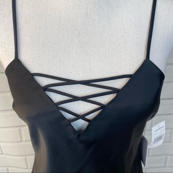 Good American black midi satin Slip dress size small - Picture 3 of 7